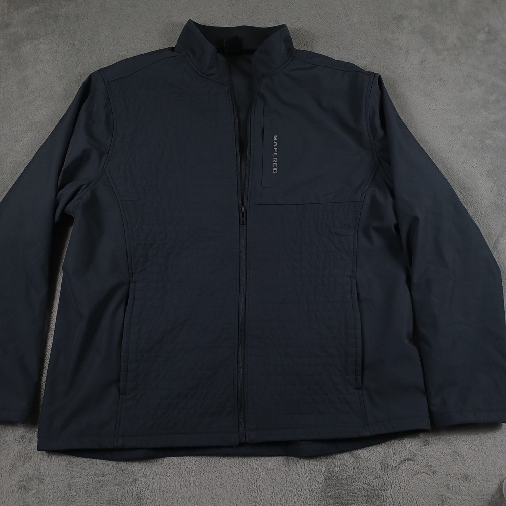 Maelreg Jacket Mens XXL Gray Full Zip Preppy Logo Golf Pockets